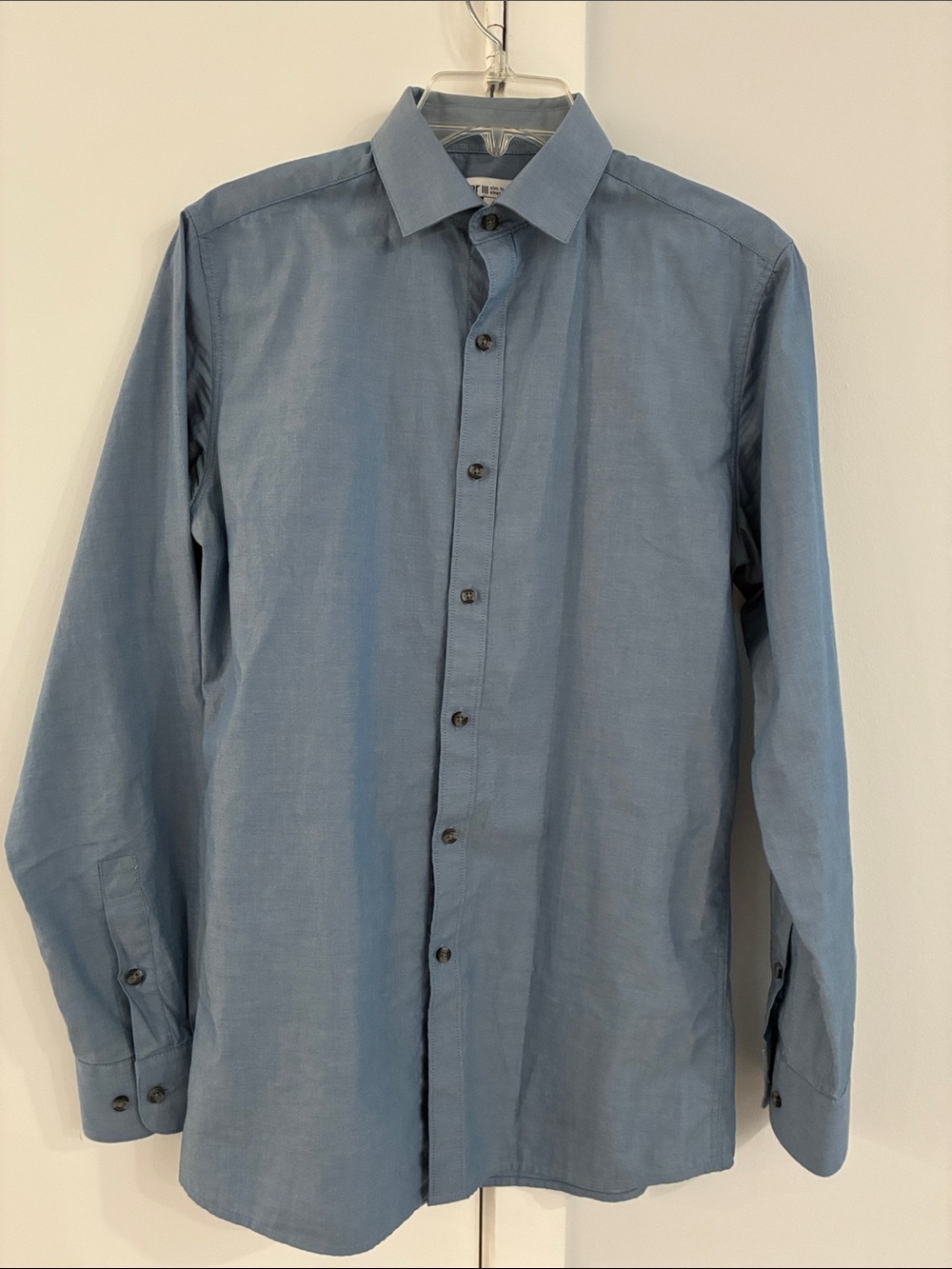 Bar III Men's Slate Blue Long-Sleeve Dress Shirt SLIM FIT STRETCH